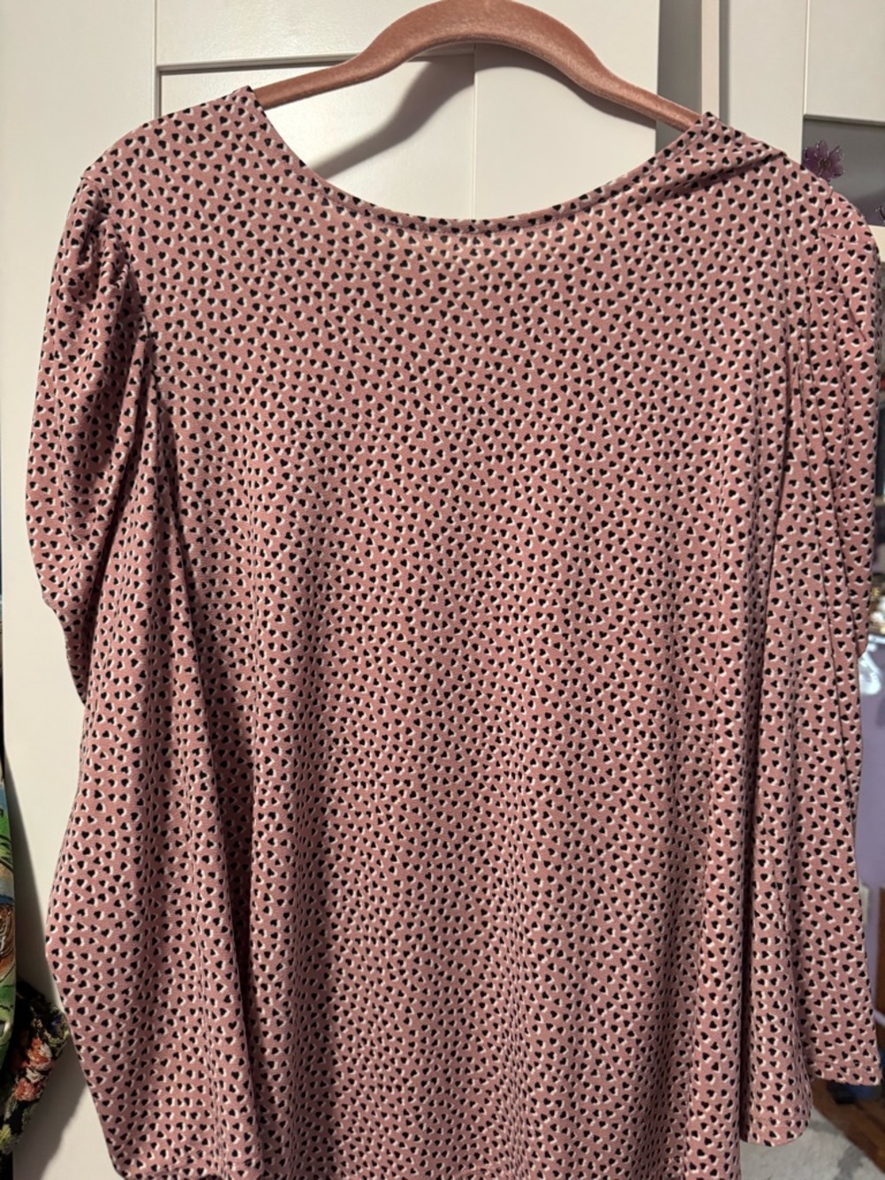 Adrianna Papell: Pink Printed Long Sleeve Blouse